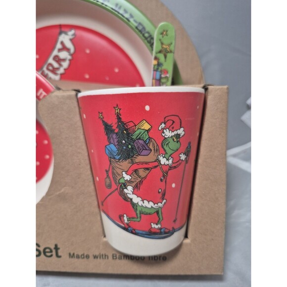 DR.SEUSS THE GRINCH WHO STOLE CHRISTMAS KIDS 4 PIECE PLACE SETTING CHILDREN - Picture 2 of 5